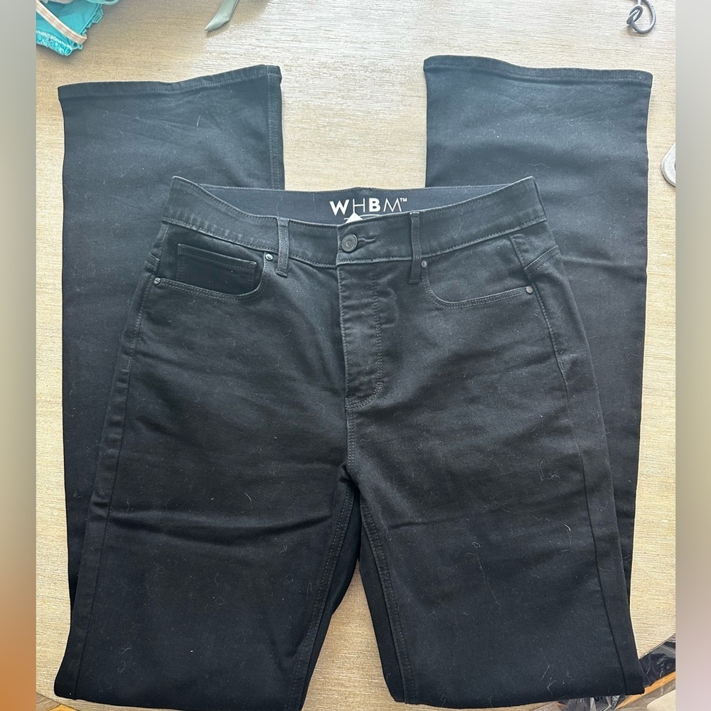 White House Black Market woman’s black denim Jeans 6R stretch bootcut